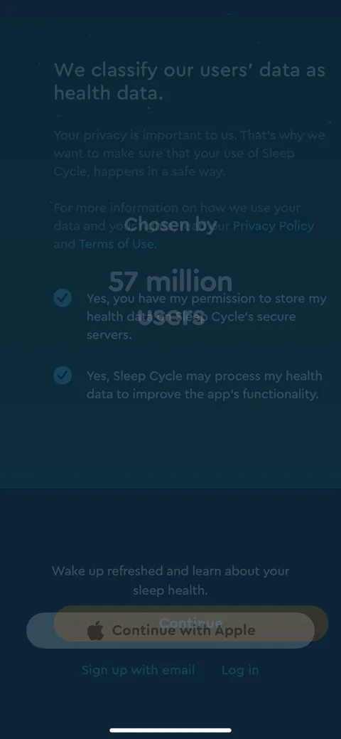 Sleepcycle onboarding screen 69