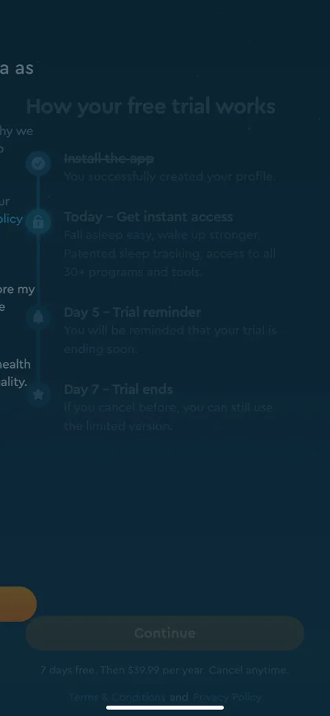 Sleepcycle onboarding screen 71