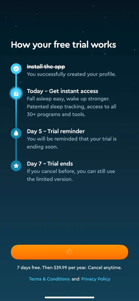 Sleepcycle onboarding screen 76