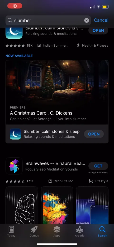 Slumber onboarding screen 1
