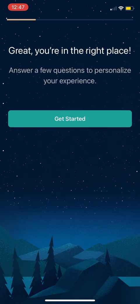 Slumber onboarding screen 9: 