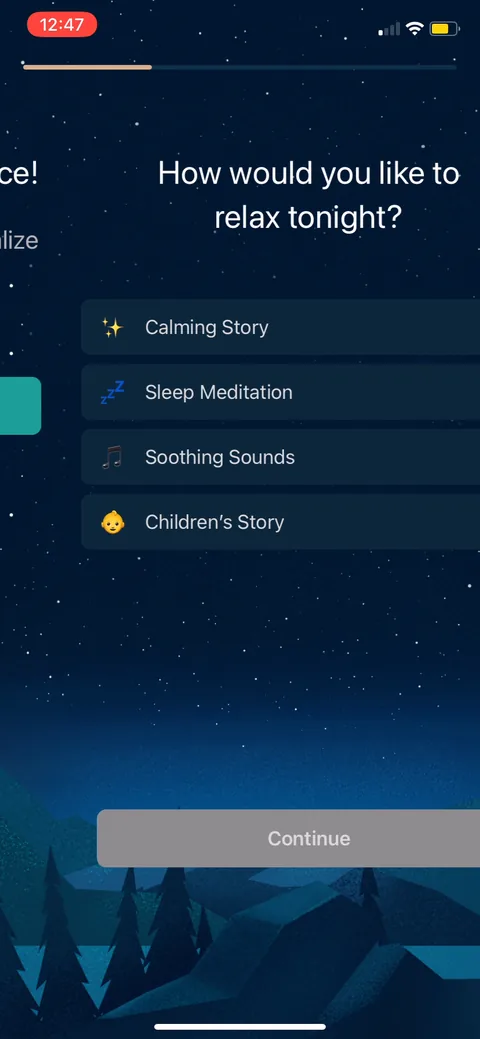 Slumber onboarding screen 10