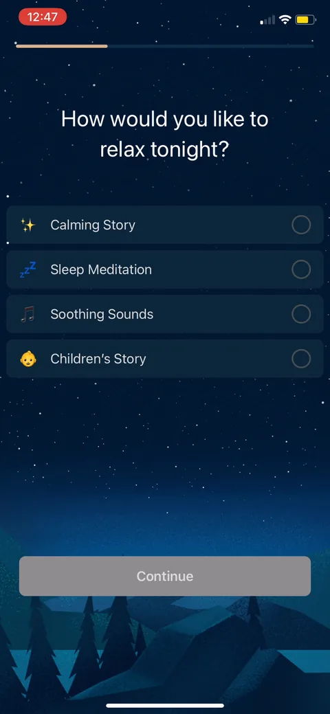 Slumber onboarding screen 11: 