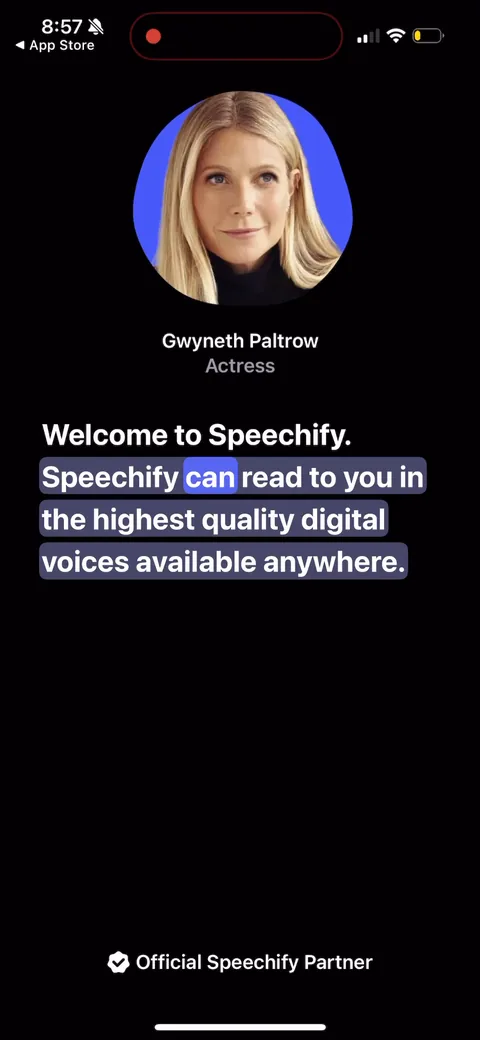 Speechify onboarding screen 8