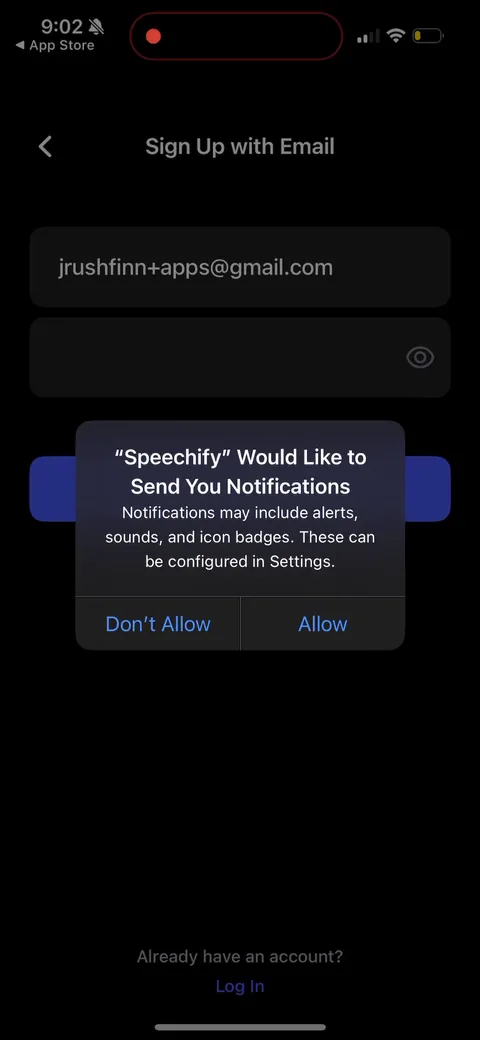 Speechify onboarding screen 116