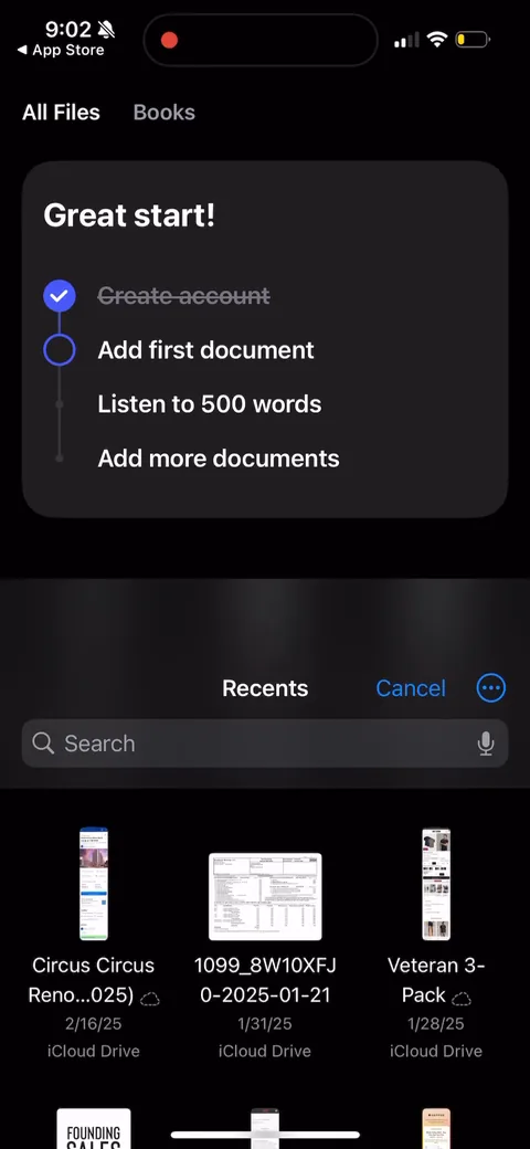 Speechify onboarding screen 130