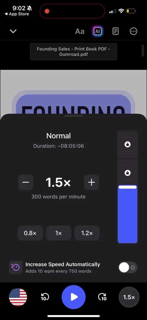 Speechify onboarding screen 141