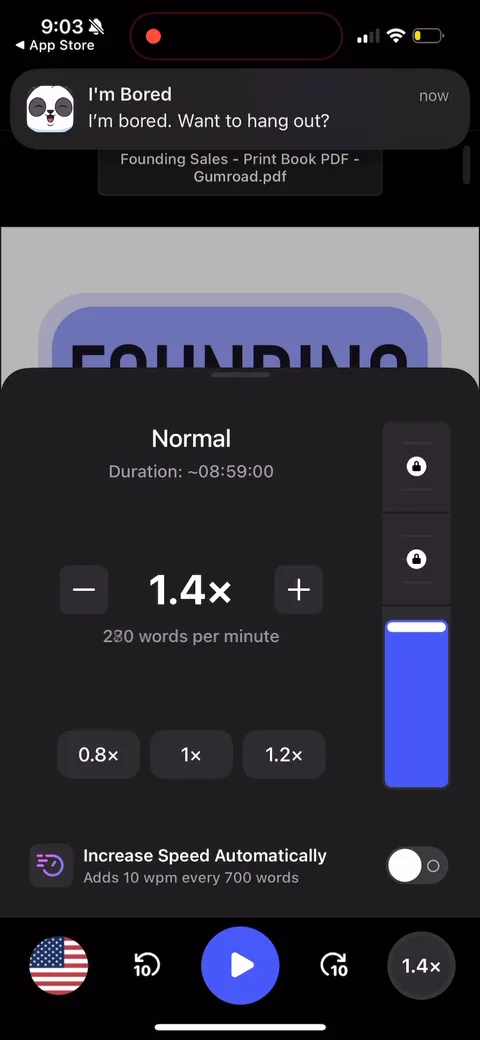 Speechify onboarding screen 142
