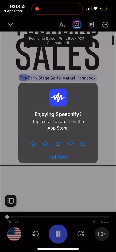 Speechify onboarding screen 145