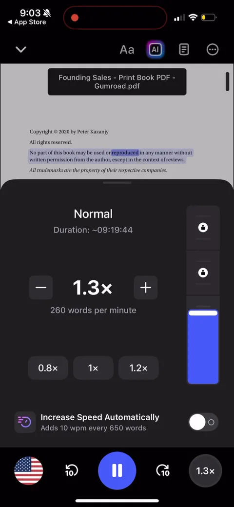 Speechify onboarding screen 148