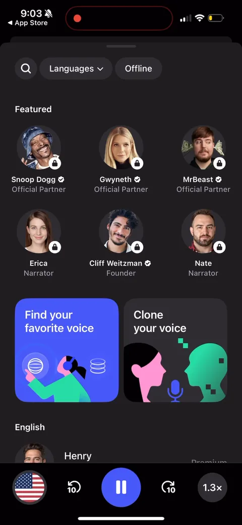 Speechify onboarding screen 149