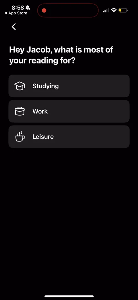 Speechify onboarding screen 22: 