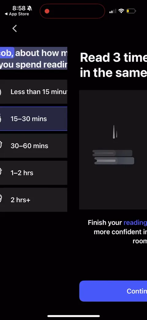 Speechify onboarding screen 31: 