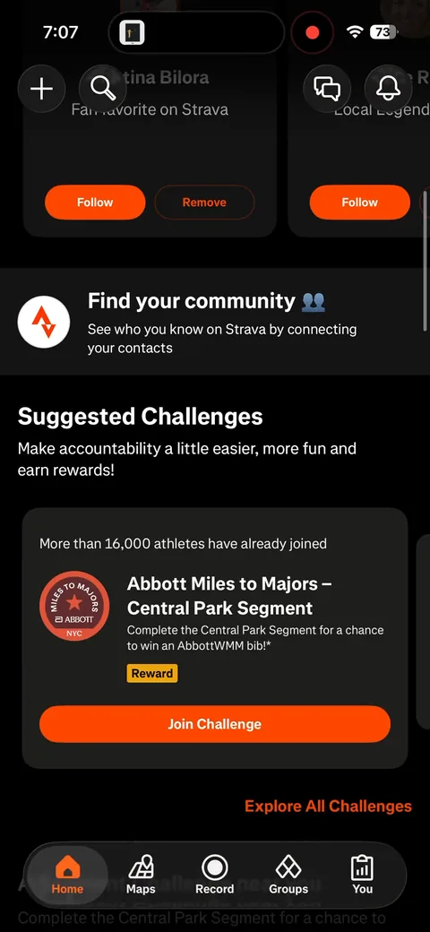 Strava App2Web onboarding screen 39