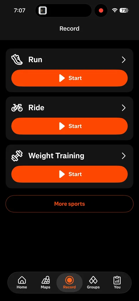 Strava App2Web onboarding screen 40