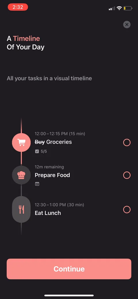 Structured onboarding screen 3