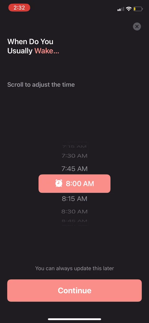 Structured onboarding screen 6: 