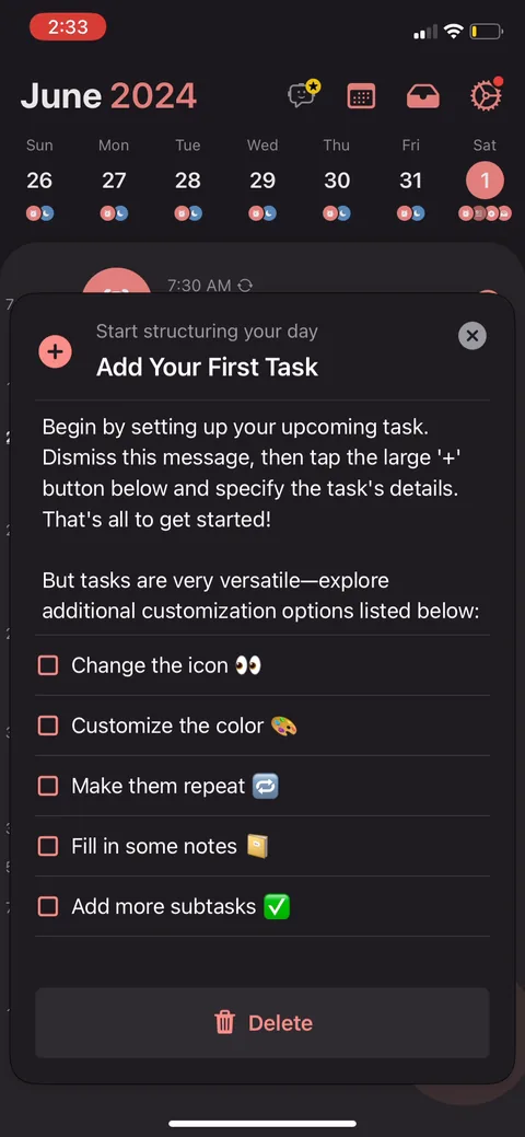 Structured onboarding screen 13