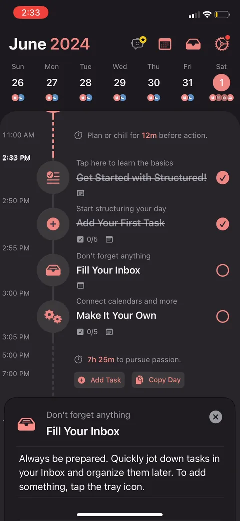 Structured onboarding screen 16