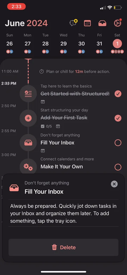 Structured onboarding screen 17