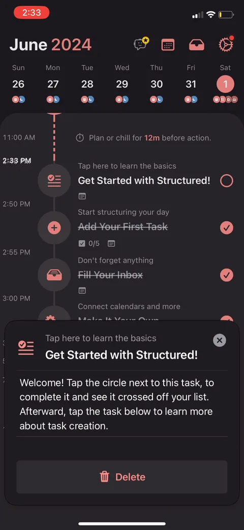 Structured onboarding screen 21