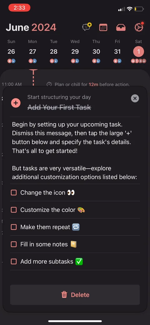 Structured onboarding screen 23