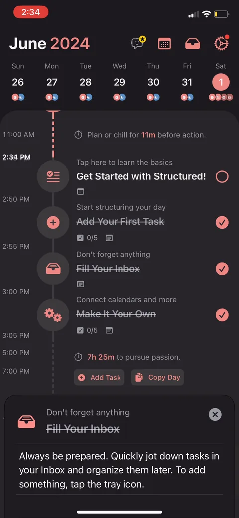 Structured onboarding screen 26