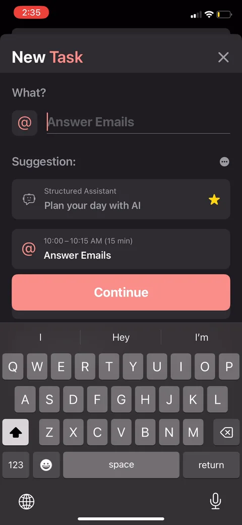 Structured onboarding screen 49