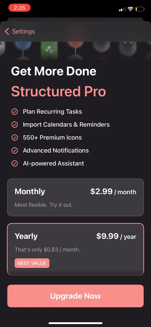 Structured onboarding screen 58