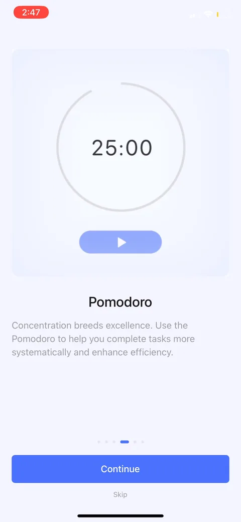 Ticktick onboarding screen 8