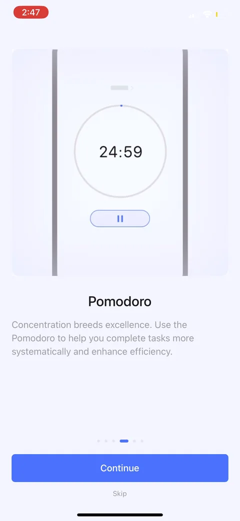 Ticktick onboarding screen 9