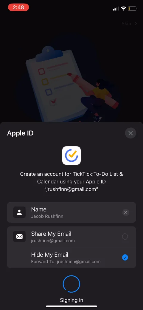 Ticktick onboarding screen 33