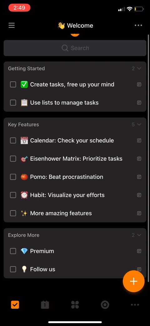 Ticktick onboarding screen 38