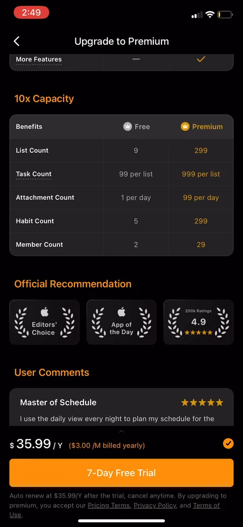 Ticktick onboarding screen 47