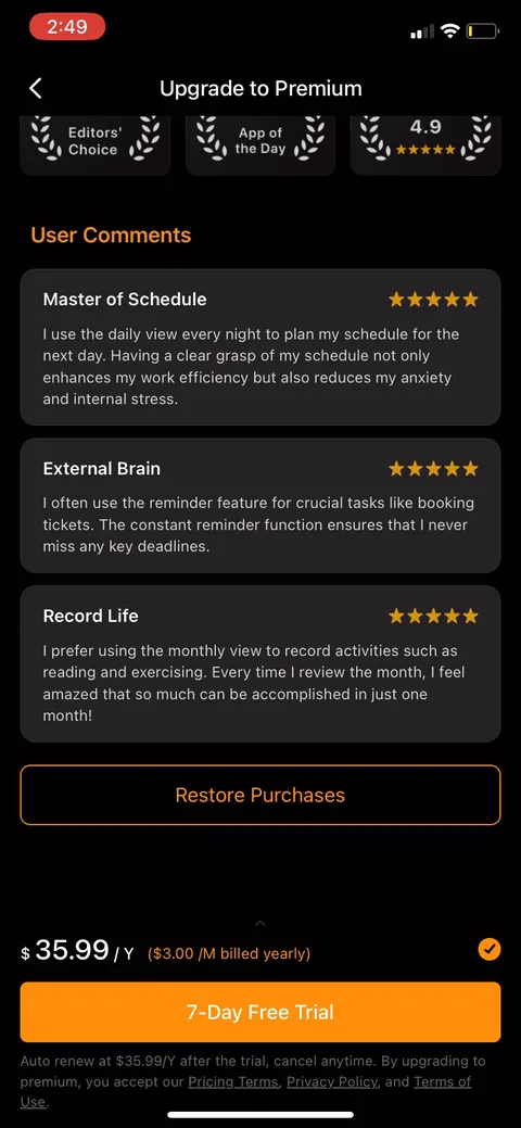 Ticktick onboarding screen 51