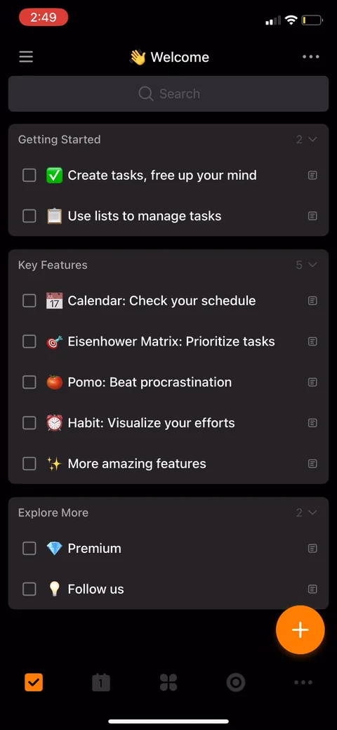 Ticktick onboarding screen 54