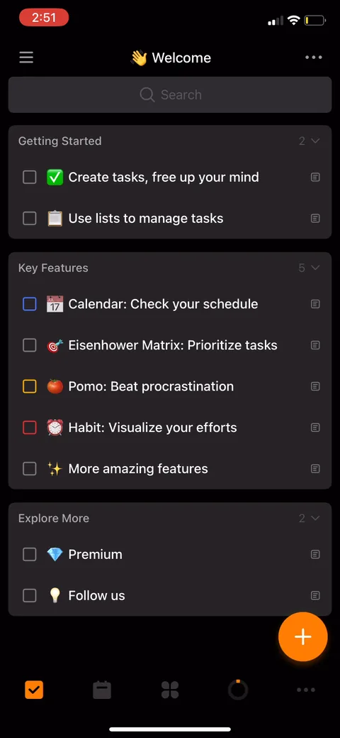 Ticktick onboarding screen 72
