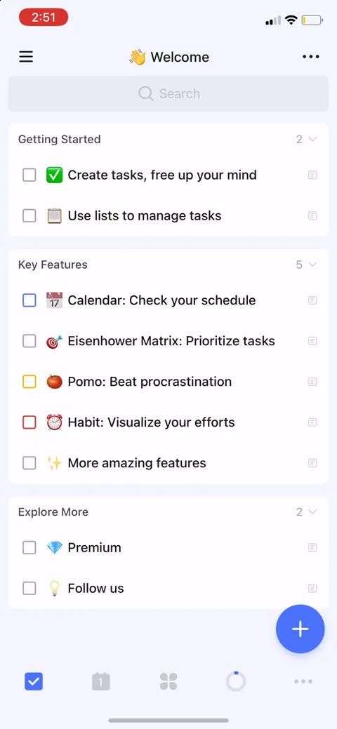 Ticktick onboarding screen 74