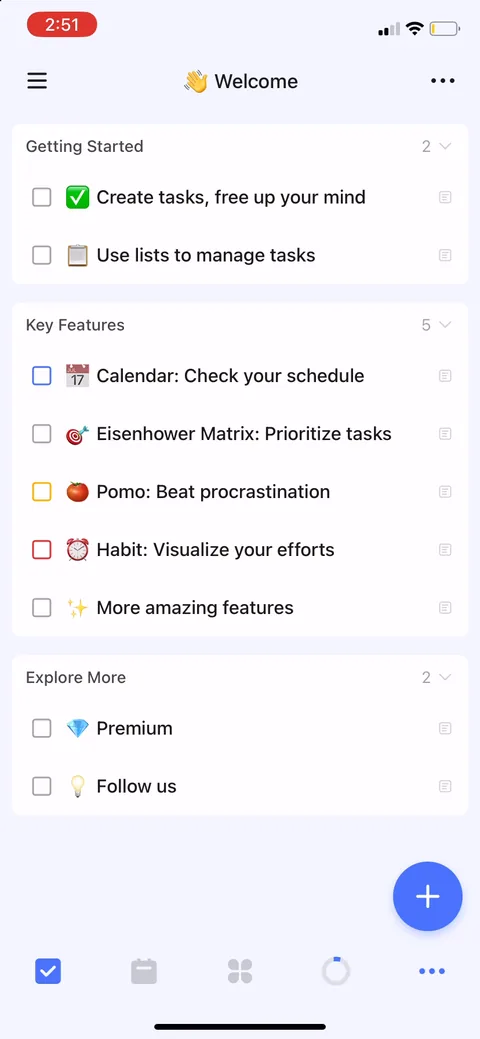 Ticktick onboarding screen 80
