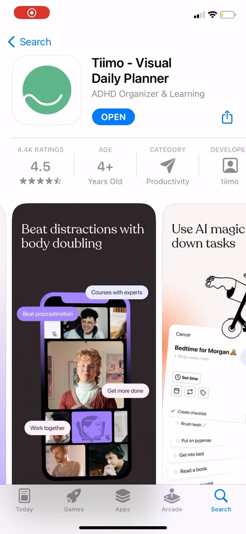 Tiimo onboarding screen 1
