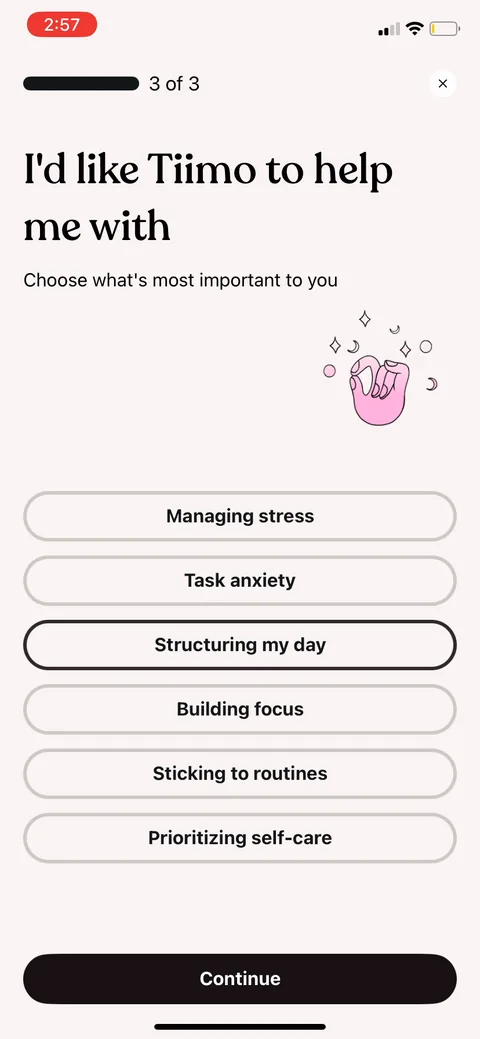Tiimo onboarding screen 9