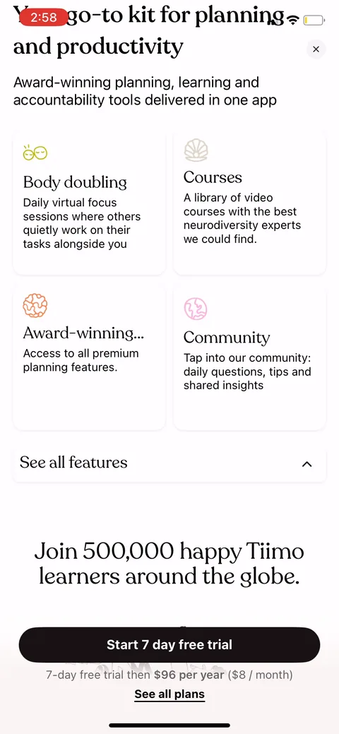 Tiimo onboarding screen 25