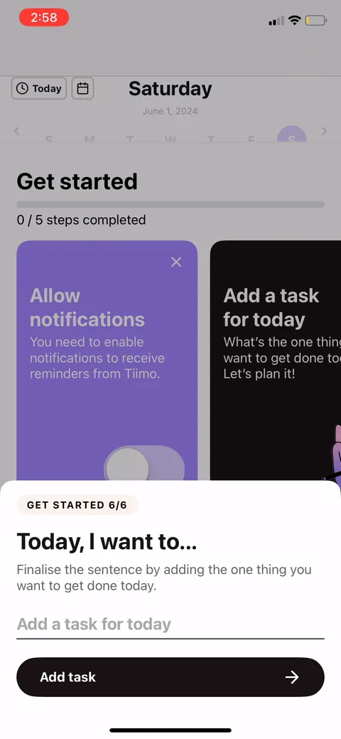 Tiimo onboarding screen 43: 