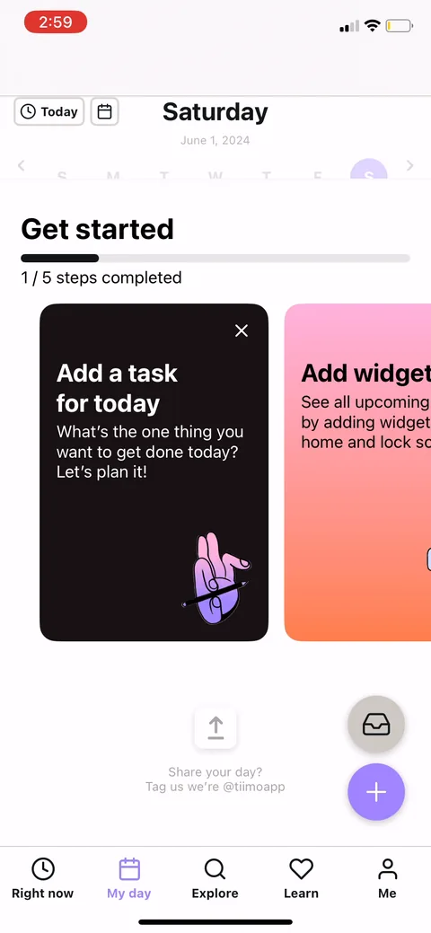 Tiimo onboarding screen 49