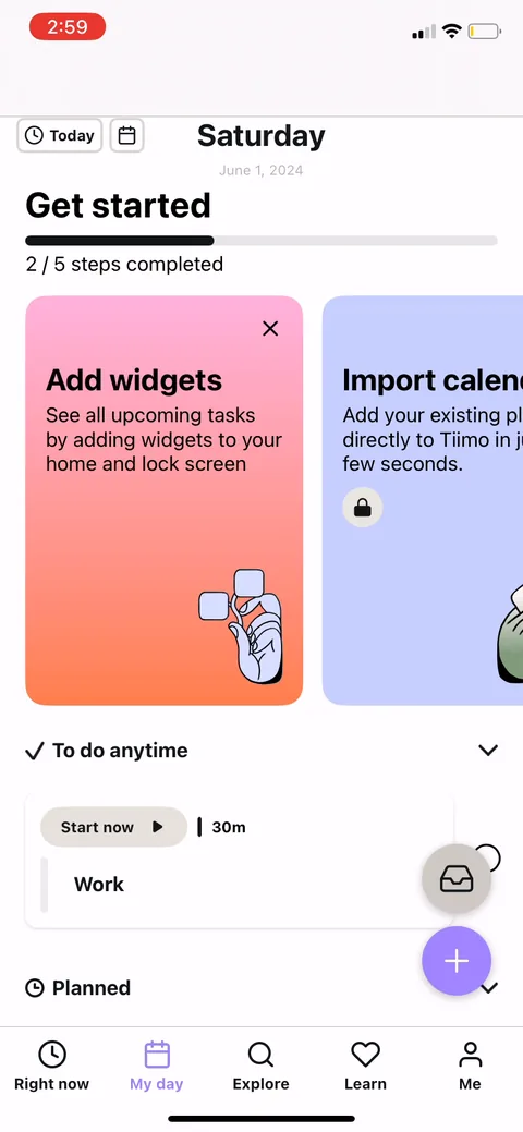 Tiimo onboarding screen 55