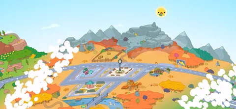 Toca Boca World onboarding screen 48: The desert end of the map