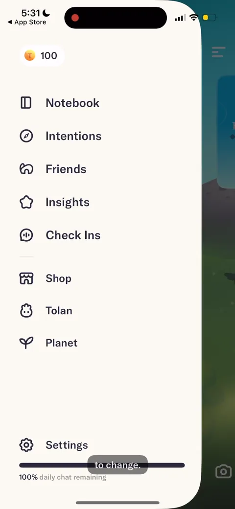 Tolan onboarding screen 131
