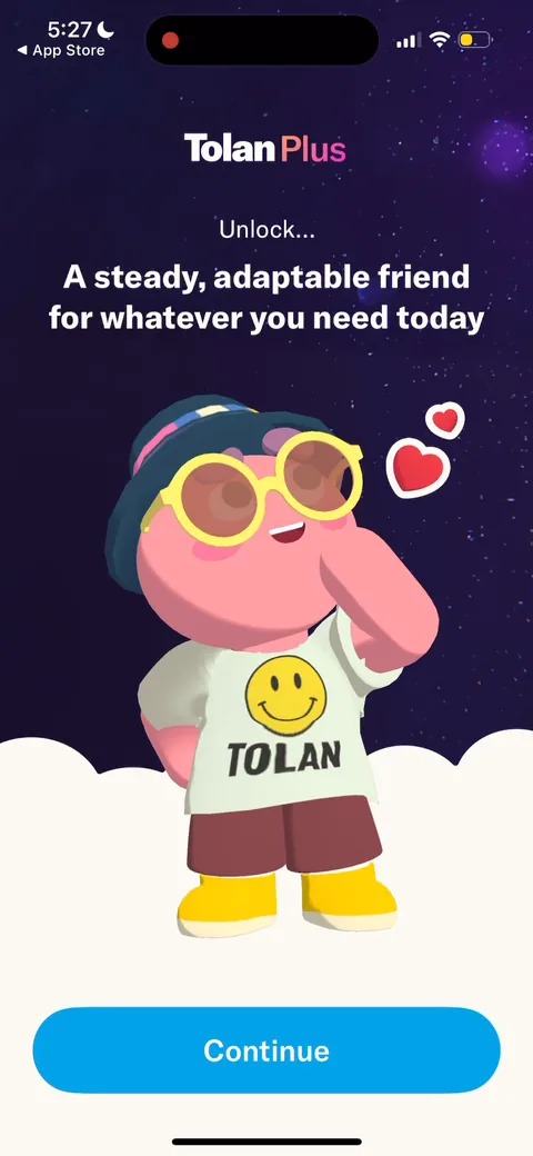 Tolan onboarding screen 75