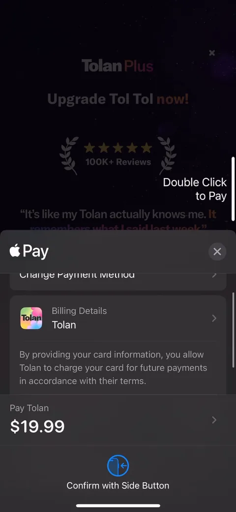 Tolan onboarding screen 85