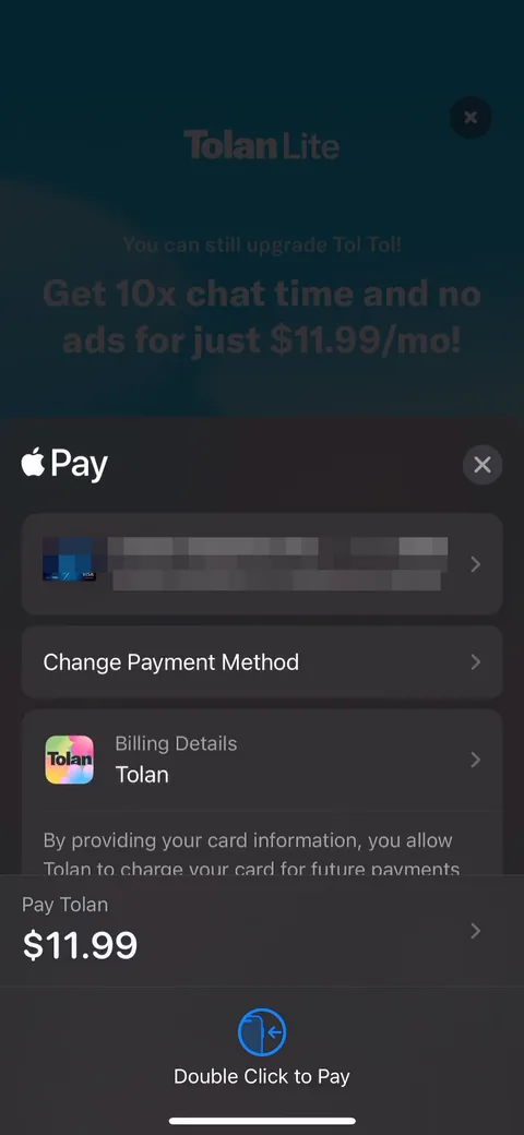 Tolan onboarding screen 90